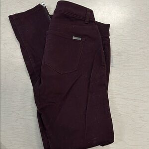 Burgundy Pants with Side Zipper
